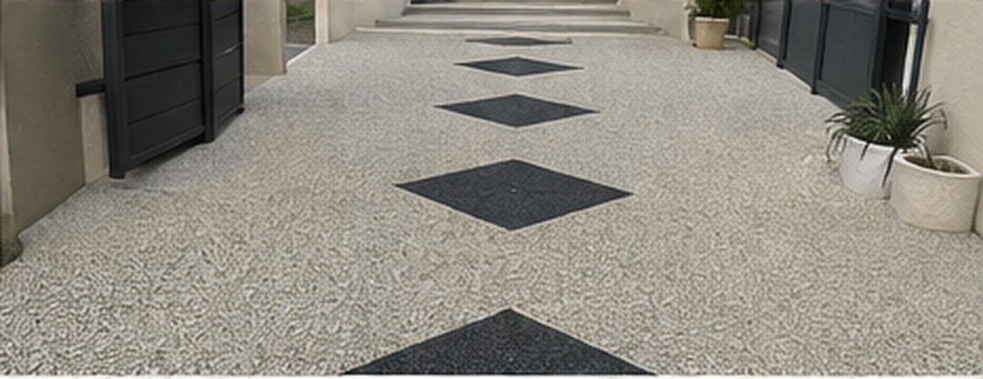 Cour avec motifs minéraux